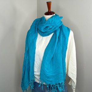 Women's Brazen Turquoise Linen Blend Scarf